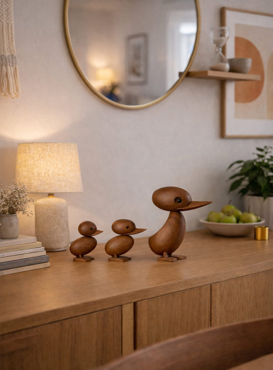Figurines canards design, douceur et élégance scandinave.