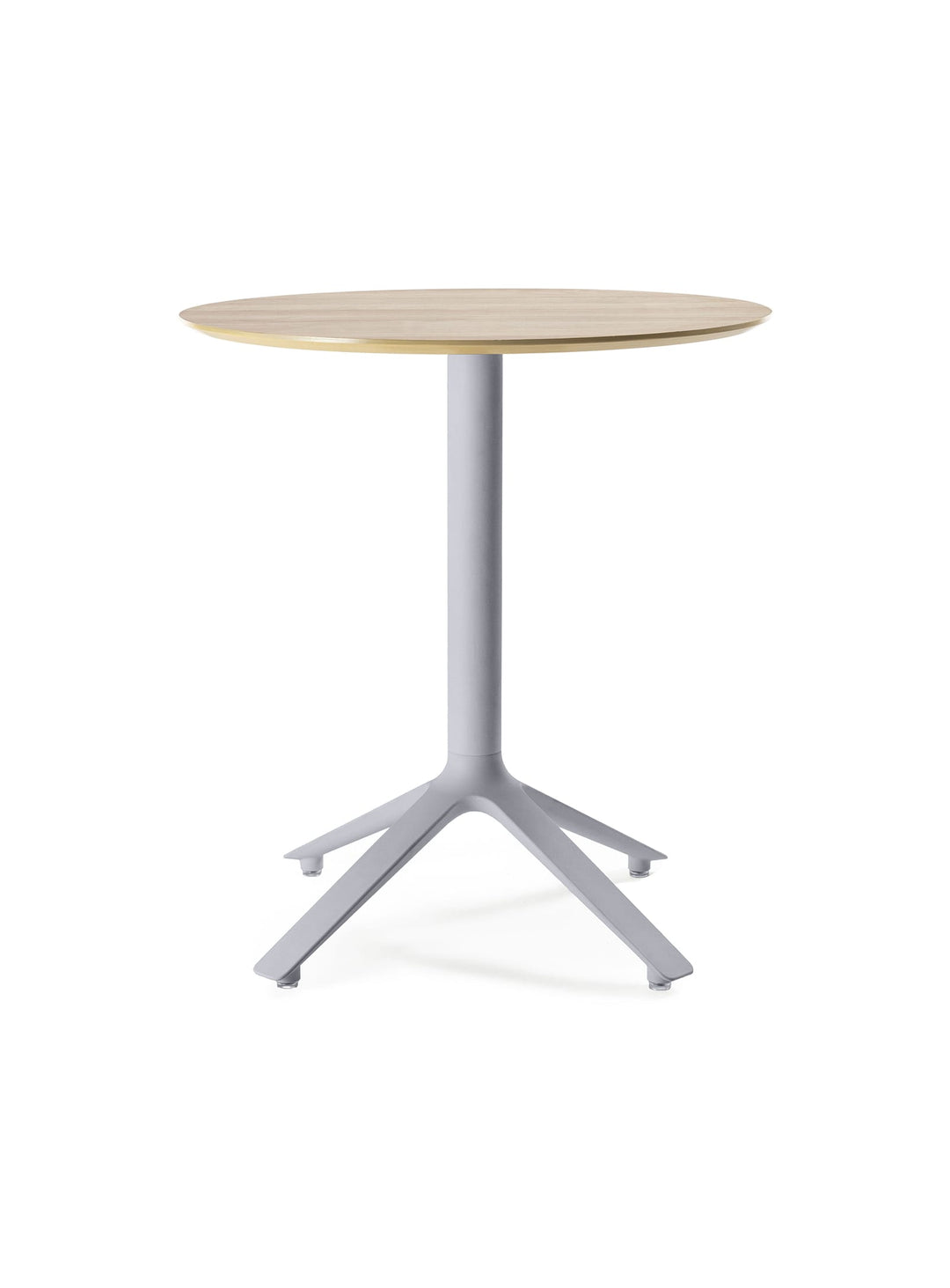 Table bistrot EEX TOOU Design, disponible avec plateau rond ou carré en bois. naturel