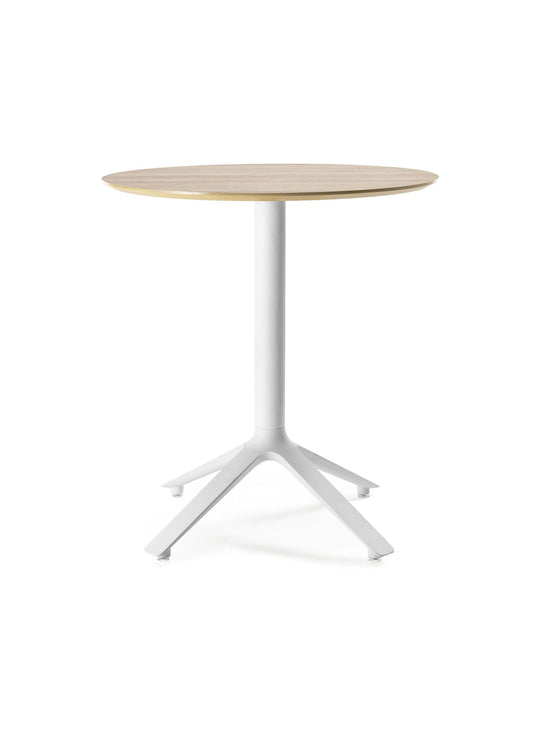 Table bistrot EEX TOOU Design, avec plateau en bois rond ou carré au design contemporain. naturel