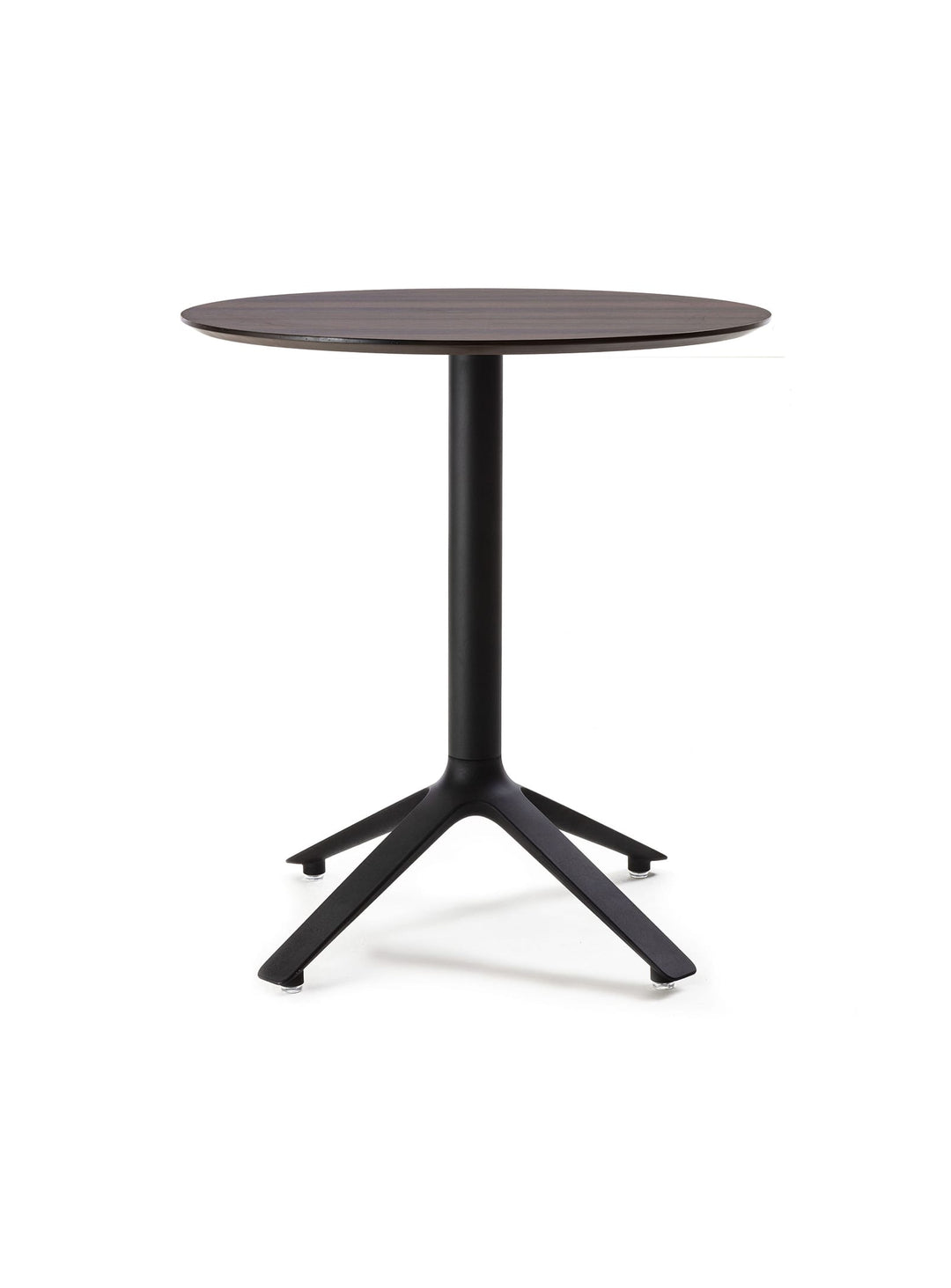 La table bistrot EEX TOOU Design apporte chaleur et élégance grâce à son plateau en bois. noyer