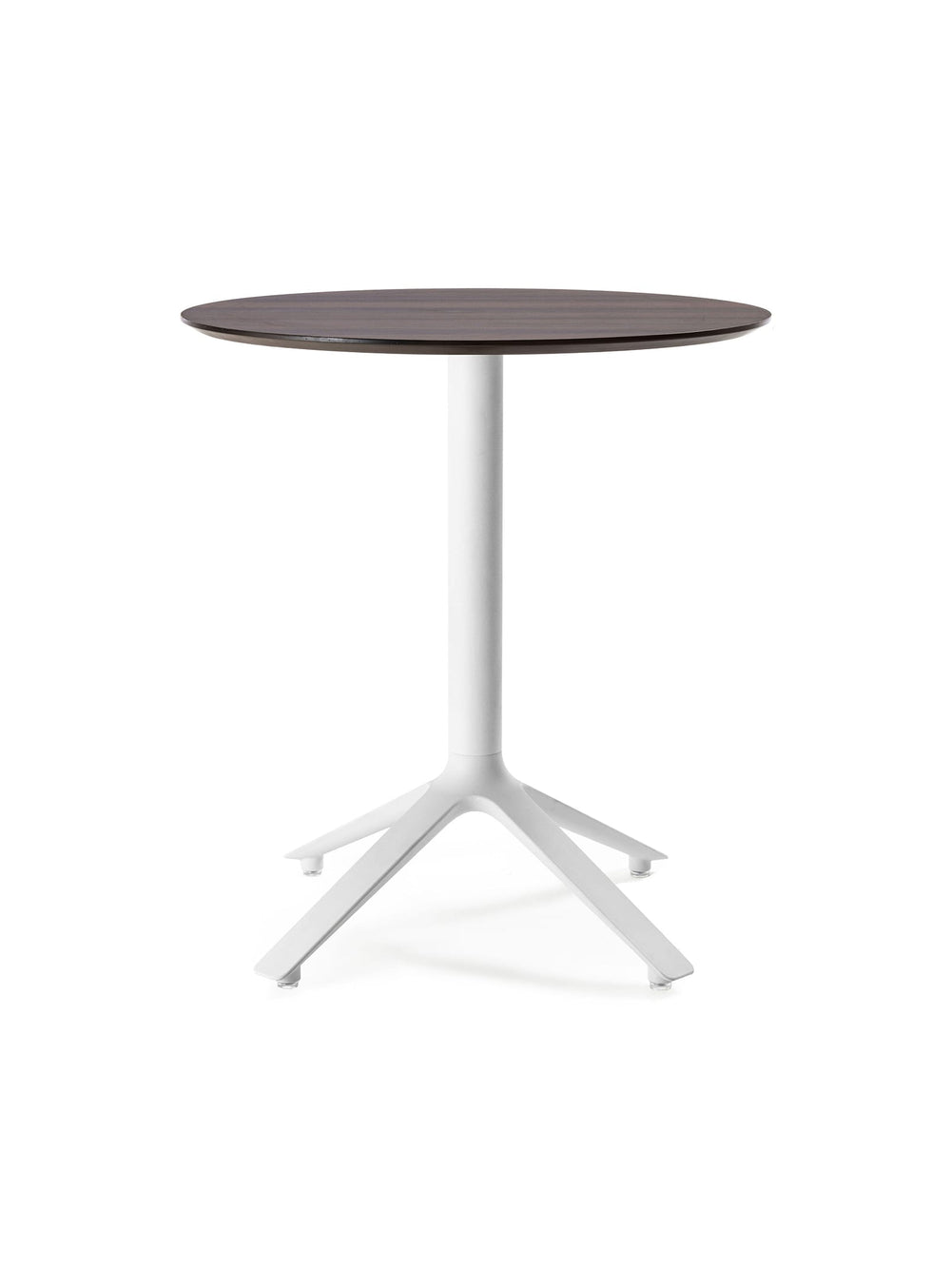 Découvrez la table bistrot EEX TOOU Design, avec plateau en bois et piètement design. noyer