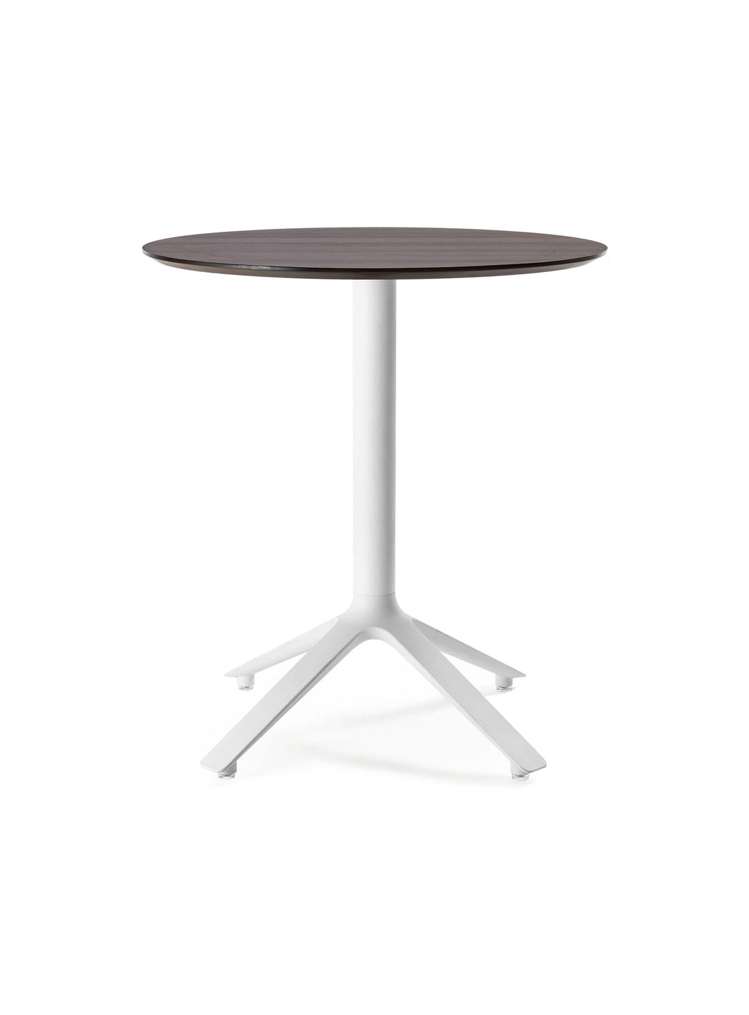 Découvrez la table bistrot EEX TOOU Design, avec plateau en bois et piètement design. noyer