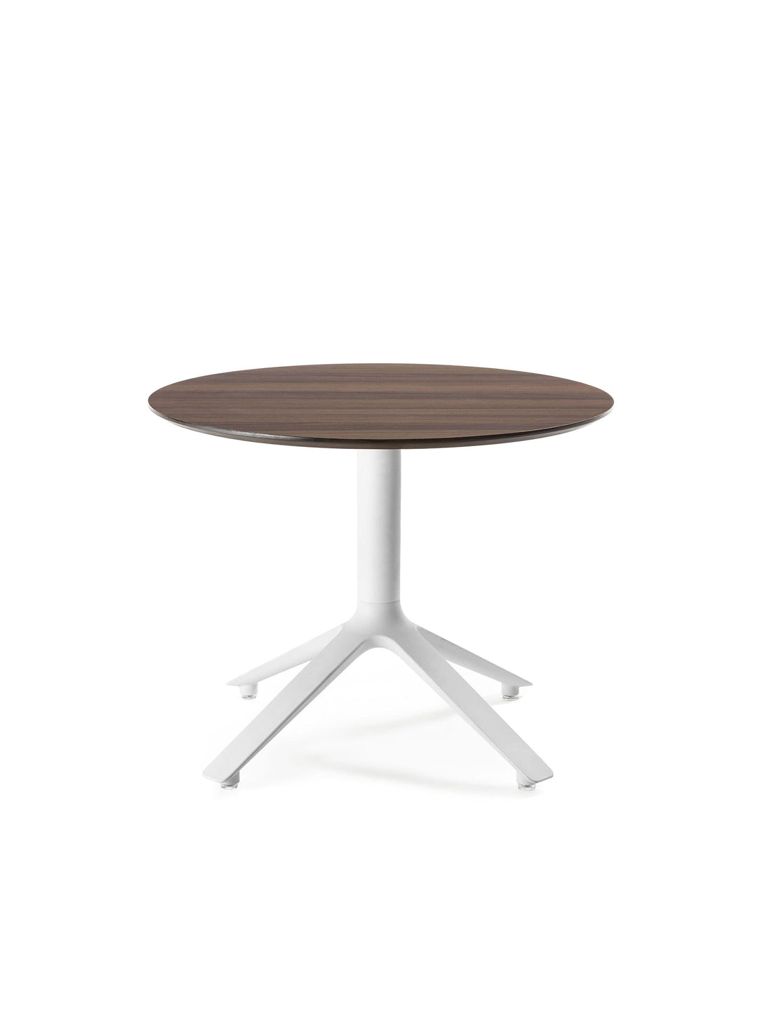 Découvrez la table d'appoint ronde EEX TOOU Design, au plateau en bois et design épuré. noyer