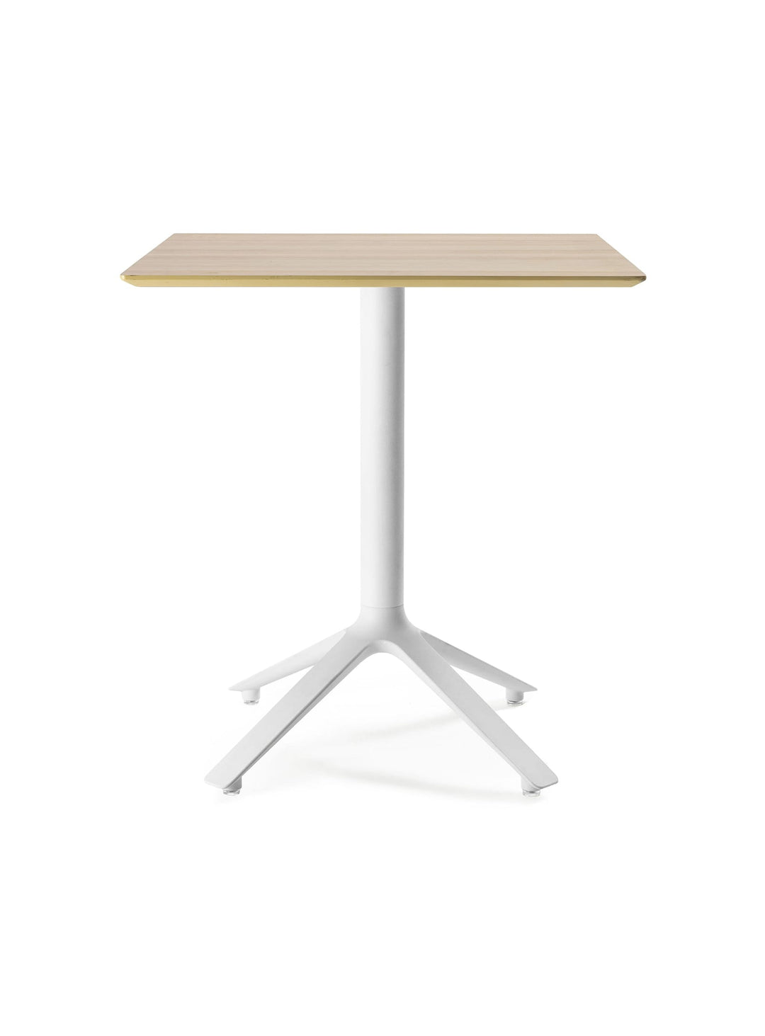 Table bistrot EEX TOOU Design, un modèle avec plateau en bois pour l'intérieur et l'extérieur. naturel