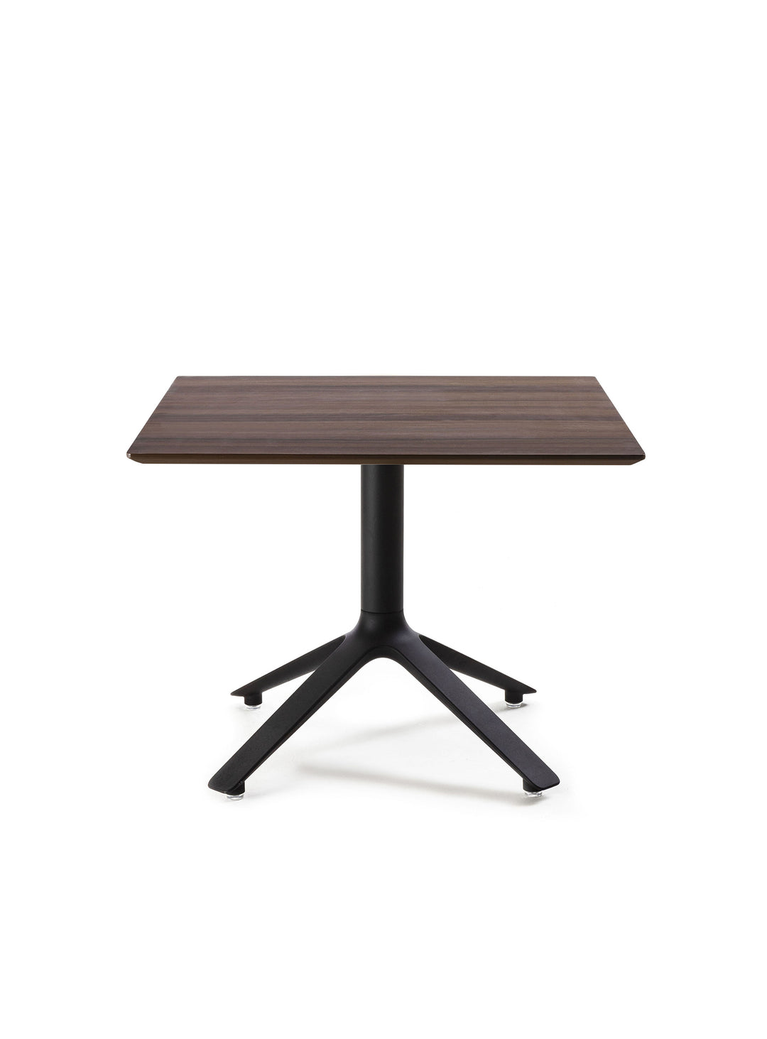 Table d'appoint carrée EEX TOOU Design, une table polyvalente au plateau en bois raffiné. noyer