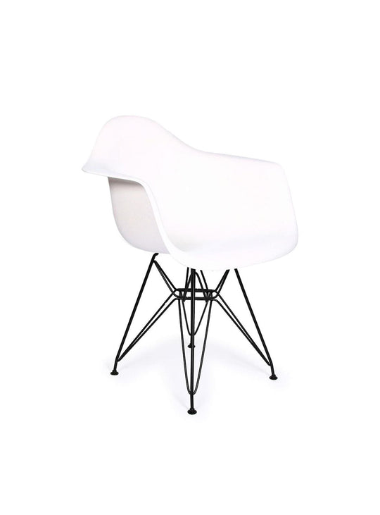 Chaise Nüspace Eiffel DAR, assise colorée et piètement métal moderne. blanc