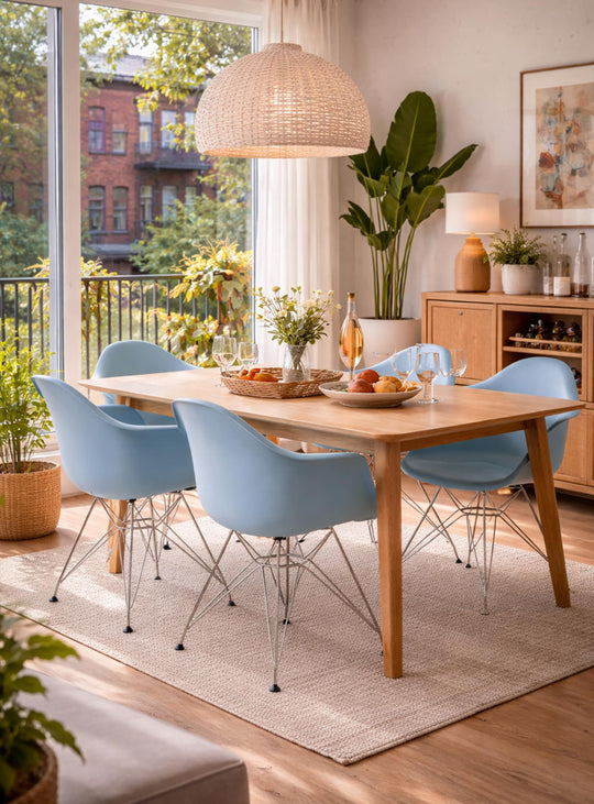 Chaise Nüspace Eiffel DAR, design universel pour maison ou bureau. bleu lavande