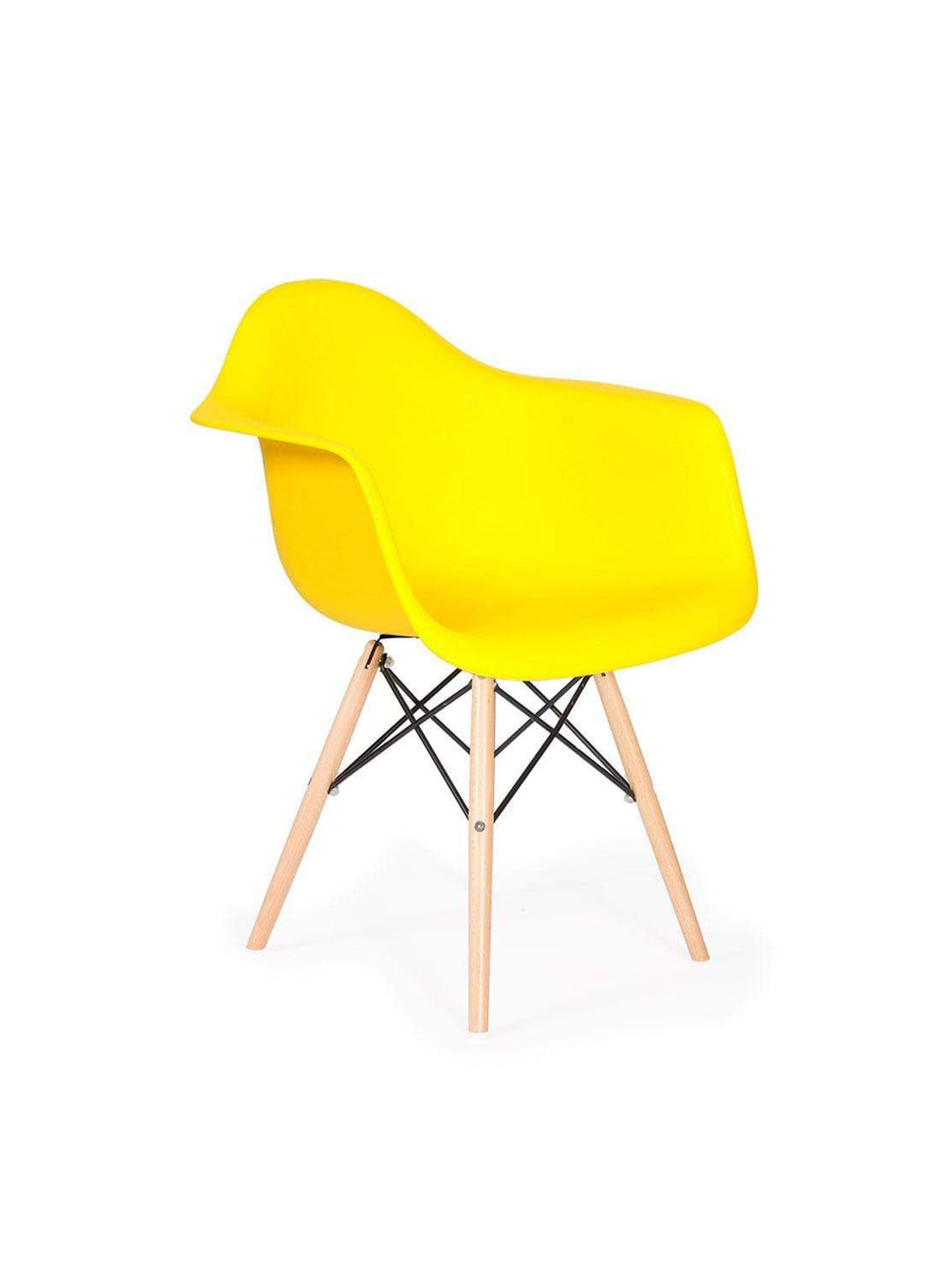 Chaise Nüspace Eiffel DAW, piétement bois et lignes intemporelles. jaune