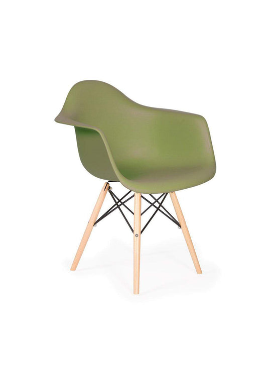 Chaise Nüspace Eiffel DAW, style iconique et assise personnalisable. vert kaki