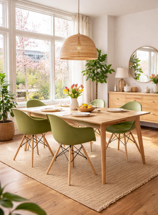 Chaise Nüspace Eiffel DAW, piétement bois et design iconique inspiré des années 50. kaki