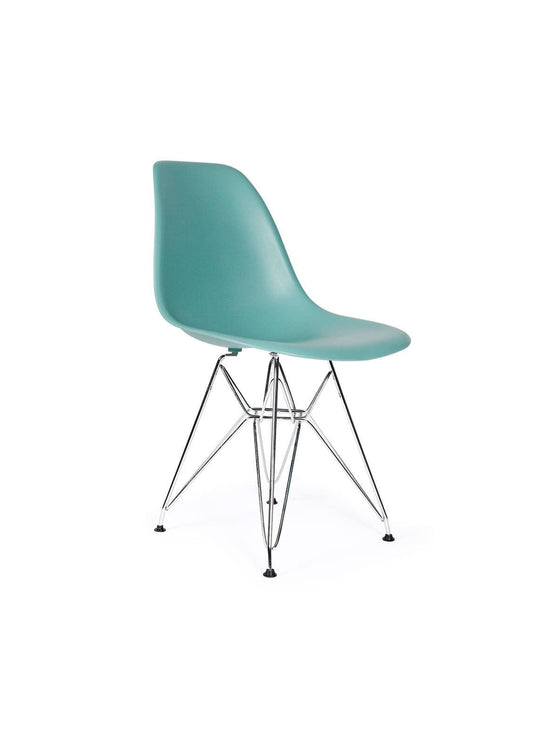 Chaise Eiffel DSR Nüspace : style, confort et héritage du design 50’s. vert ecume
