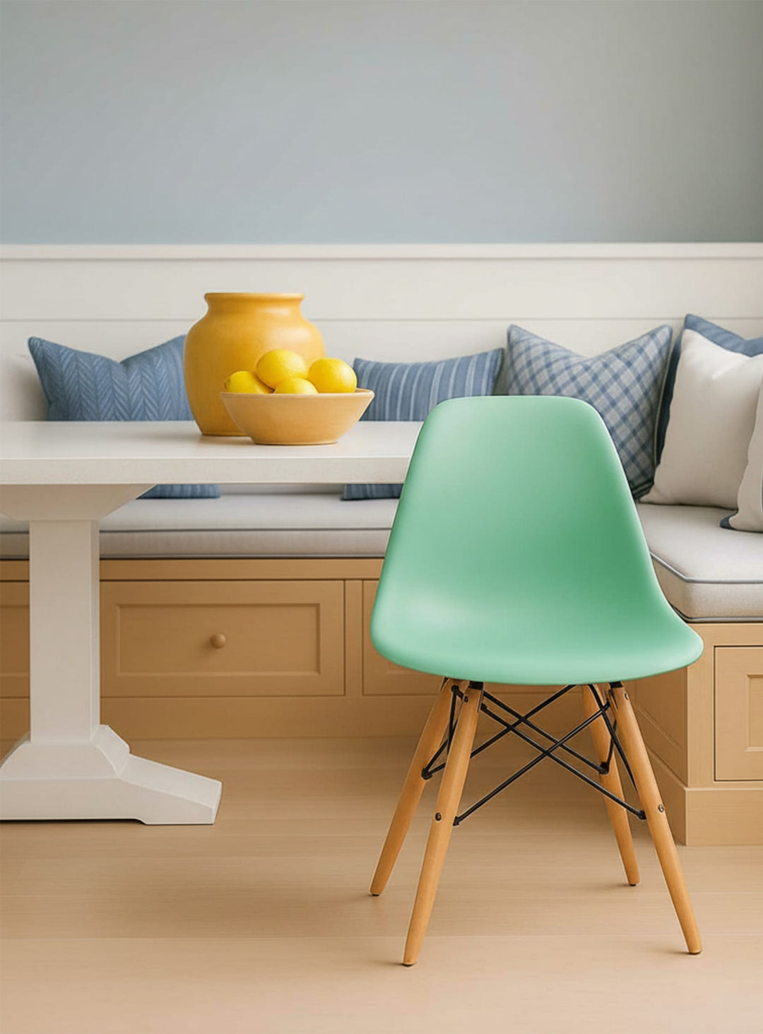 Chaise Eiffel DSW Nüspace : modernité et héritage du design 50’s. vert menthe