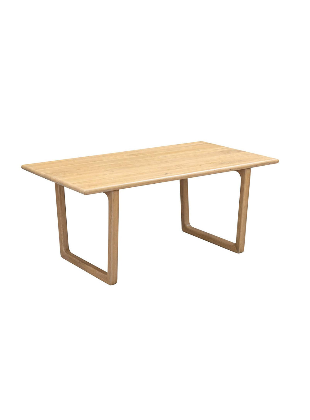 Table à dîner Elixir en bois massif avec piètement original et style épuré. Chêne.