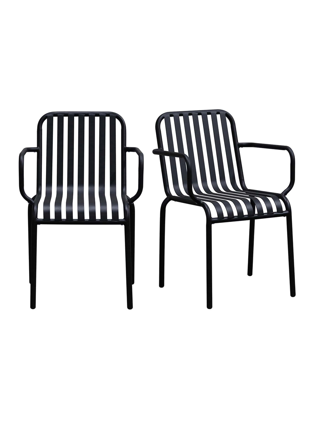 Chaise Enid avec accoudoirs : design à lattes et confort durable.