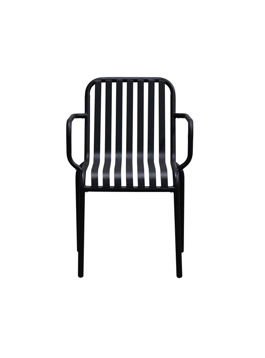 Chaise Enid : acier anti-rouille, look moderne pour terrasse. noir