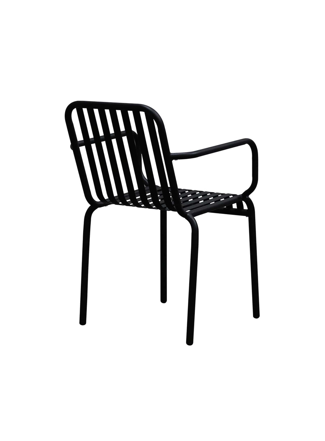 Enid : chaise d’extérieur empilable, solide et design. noir
