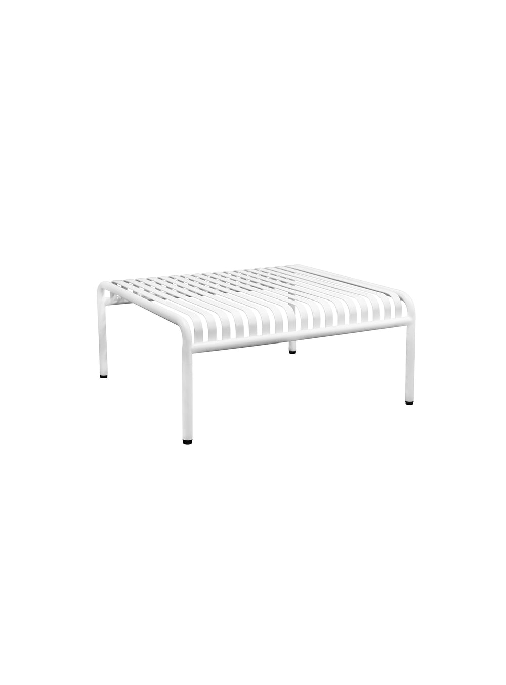 Table à café d’extérieur Enid en acier thermolaqué design moderne. blanc