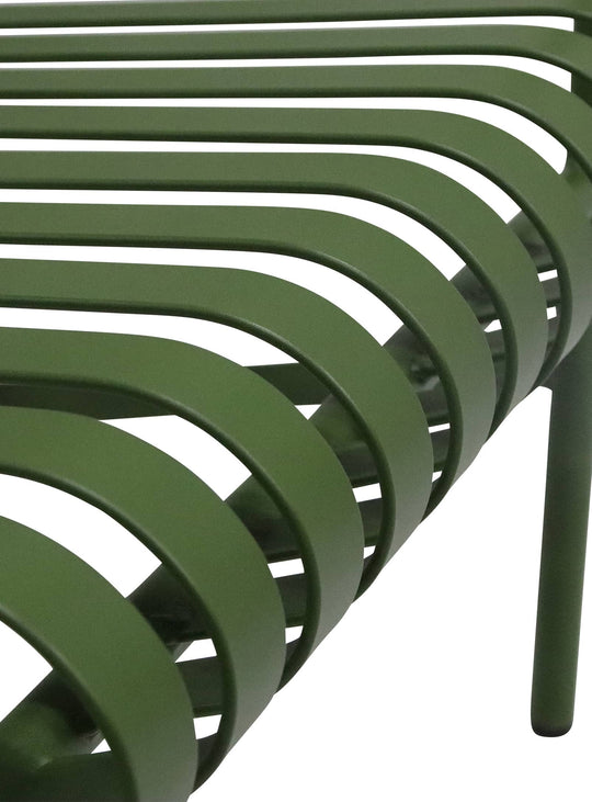 Chaise lounge d’extérieur Enid fauteuil jardin résistant et élégant. vert foncé