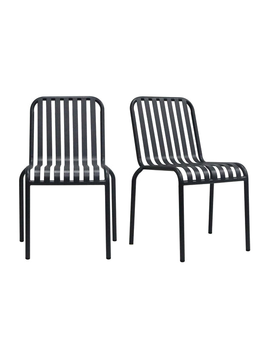 Enid : chaise extérieure élégante, résistante et facile à ranger. noir