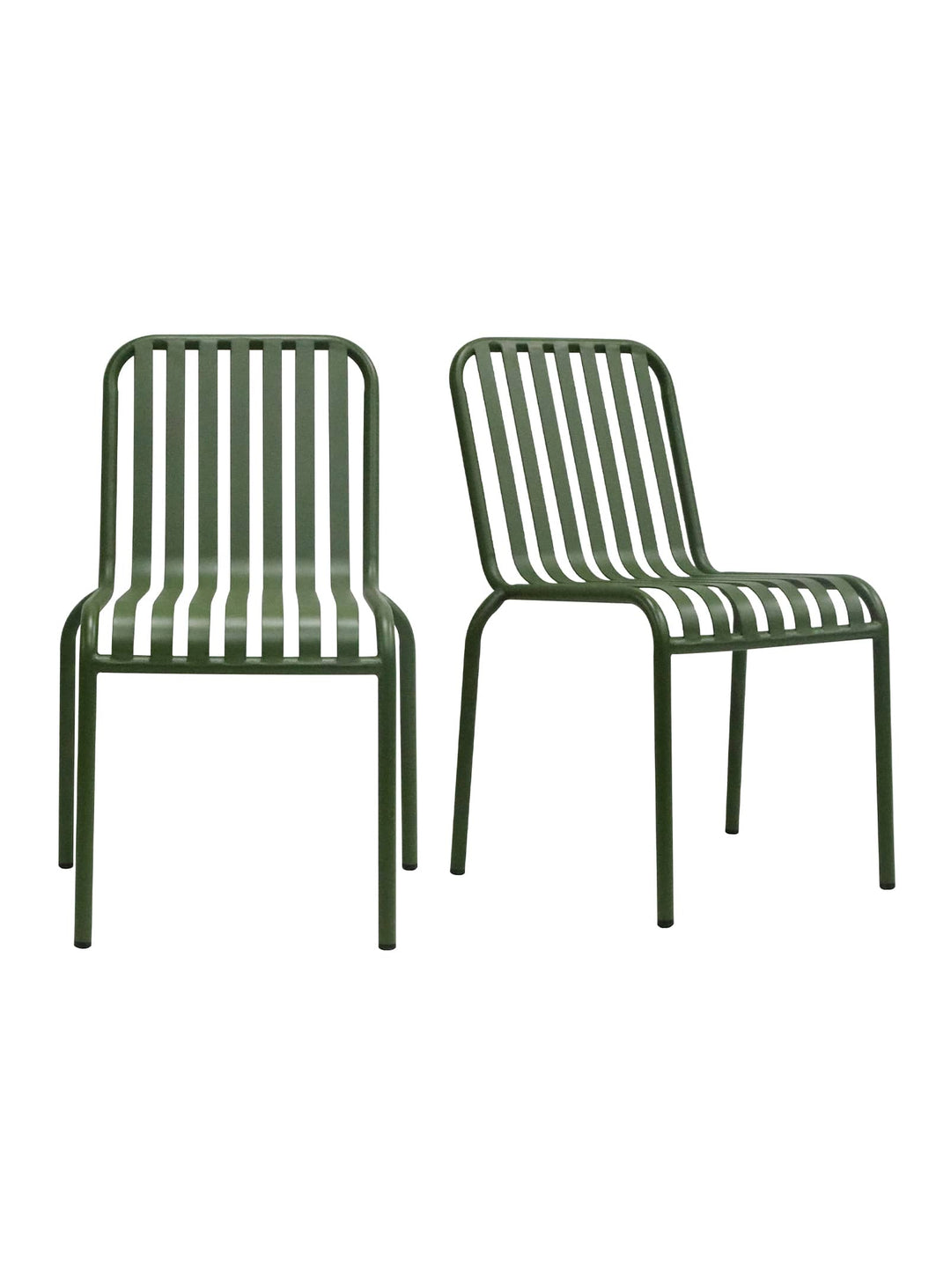 Chaise d’extérieur Enid empilable et résistante intempéries. vert foncé