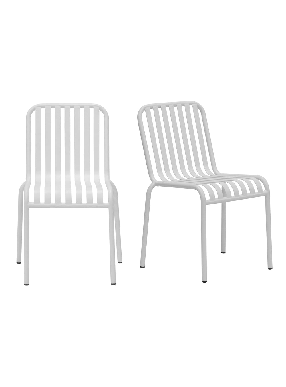 Chaise d’extérieur Enid en acier thermolaqué design moderne. blanc