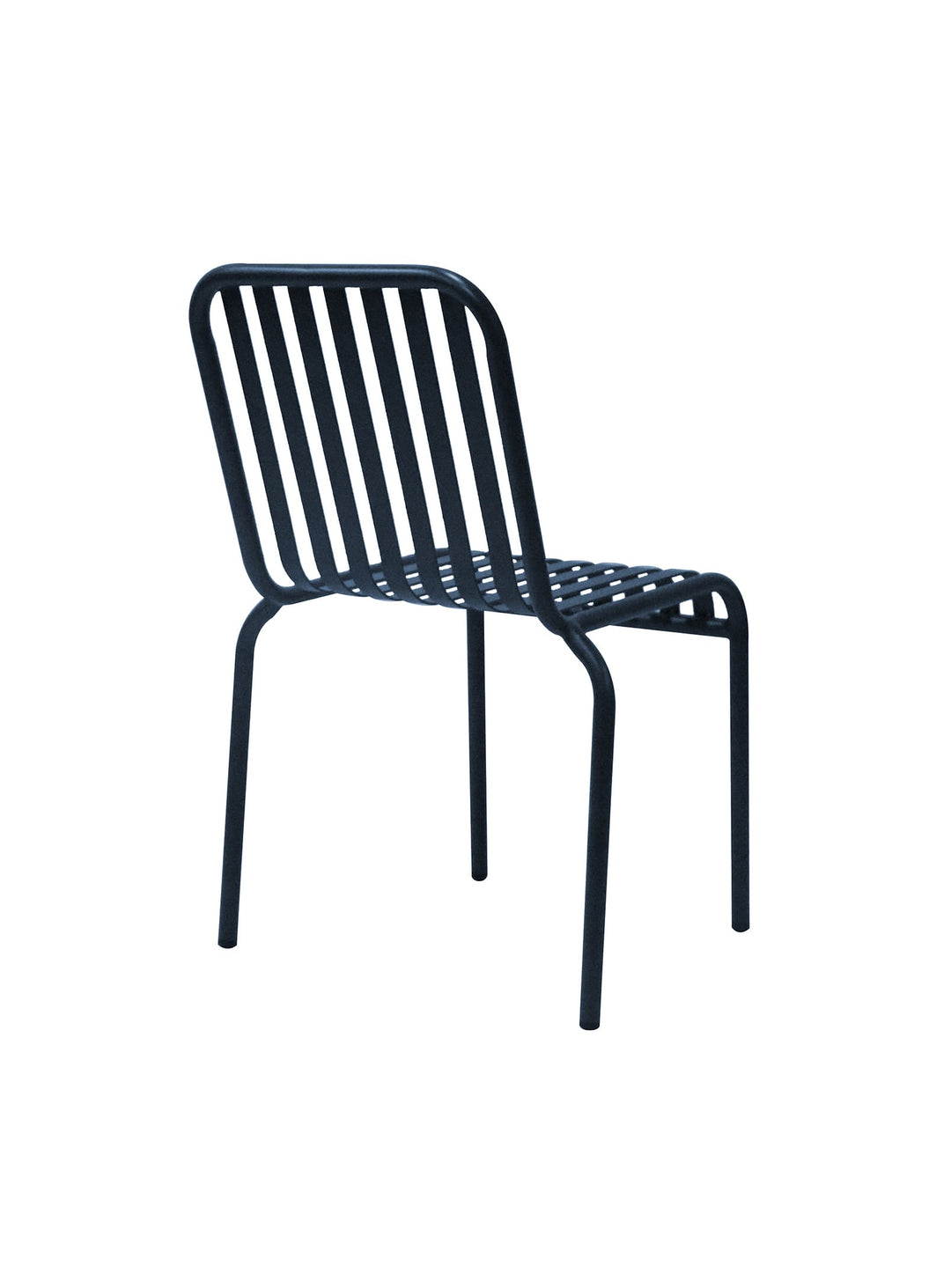 Chaise d’extérieur Enid design à lattes contemporain. bleu foncé