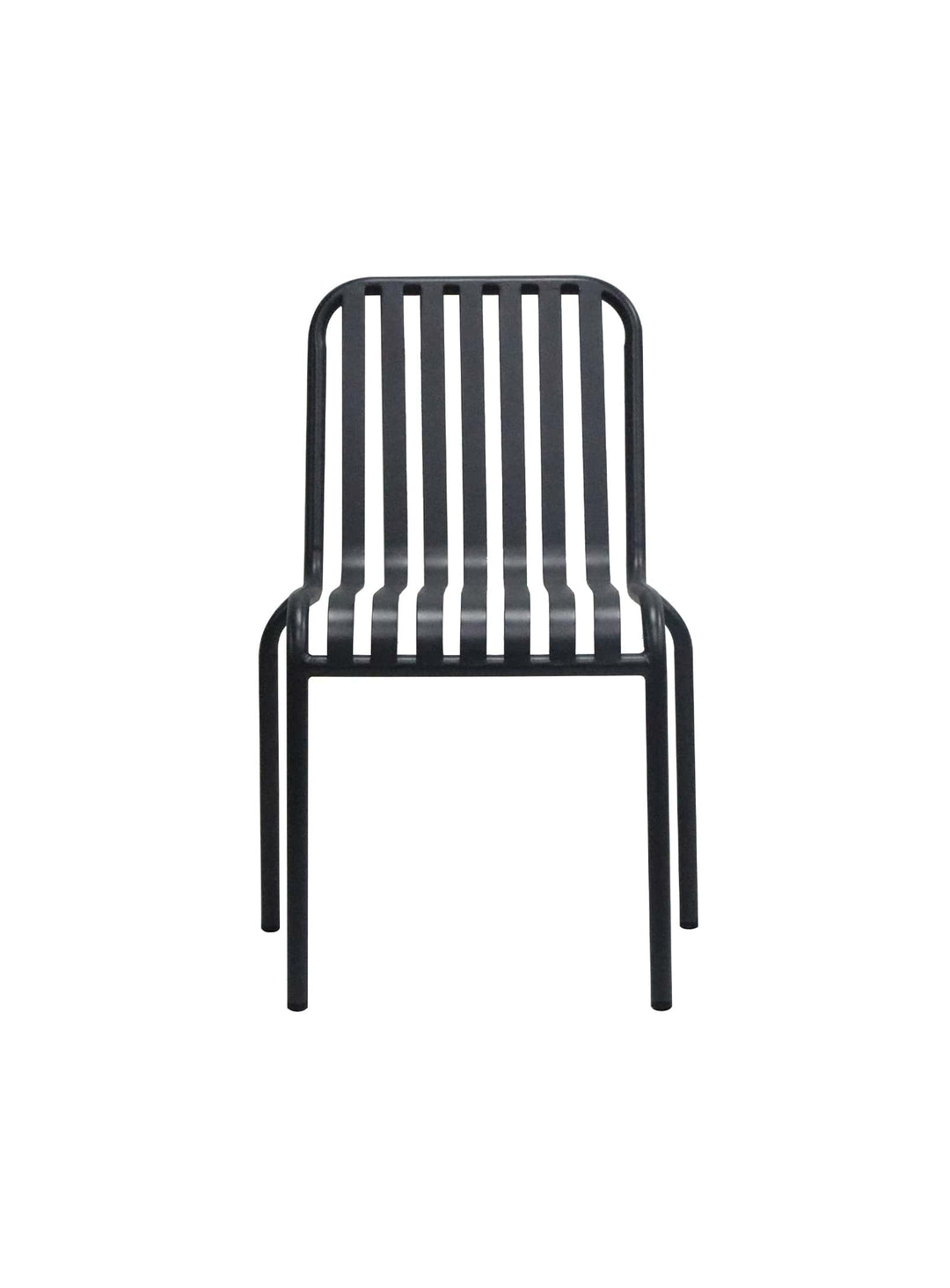 Enid : chaise d’extérieur empilable, en acier anti-rouille. noir