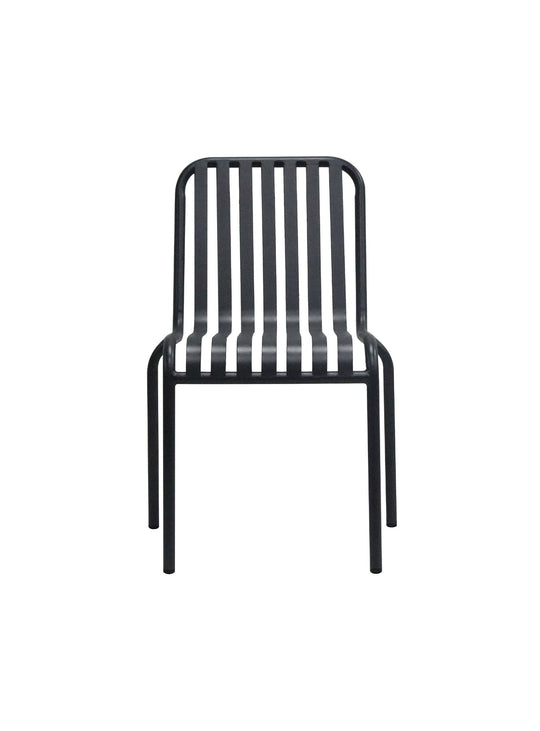 Enid : chaise d’extérieur empilable, en acier anti-rouille. noir