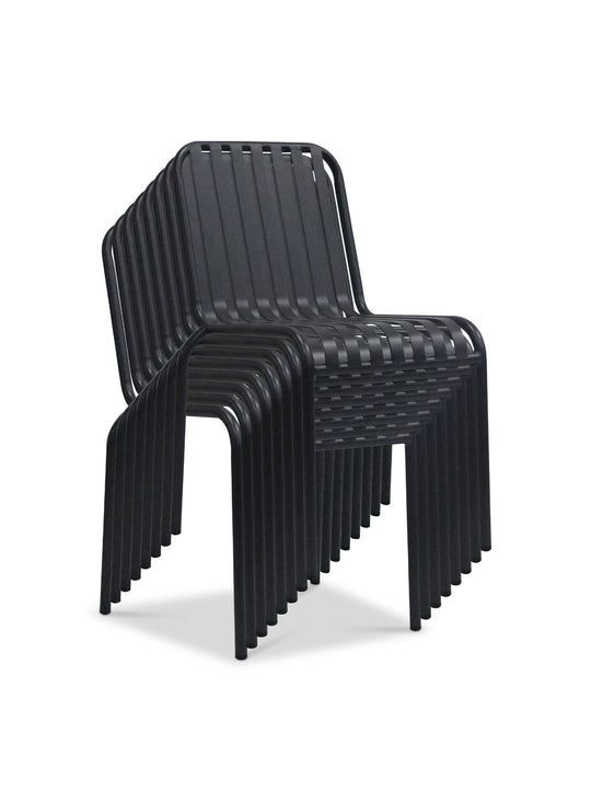 Enid : chaise design noire, solide et empilable par 8. noir