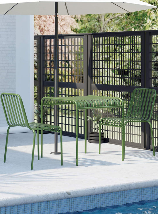 Chaise d’extérieur Enid mobilier extérieur moderne. vert foncé