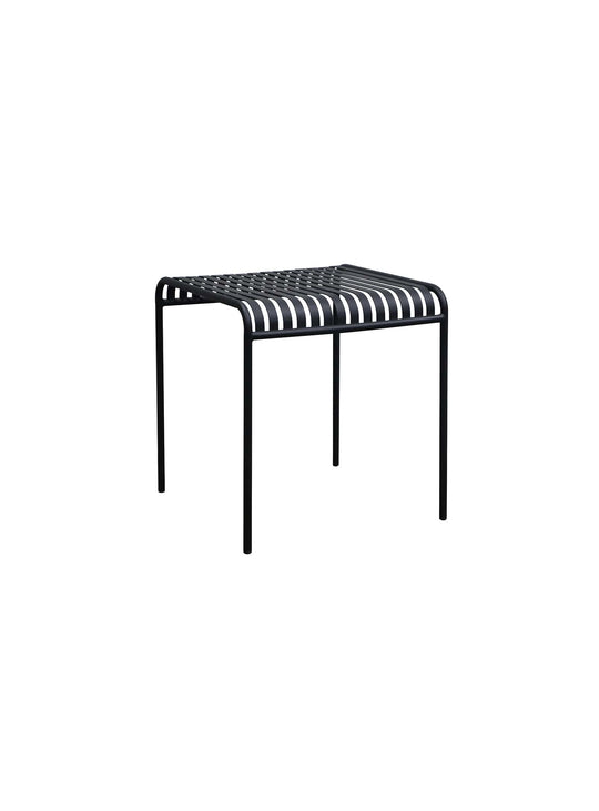 Enid, table extérieure noire en acier thermolaqué, 4 places.
