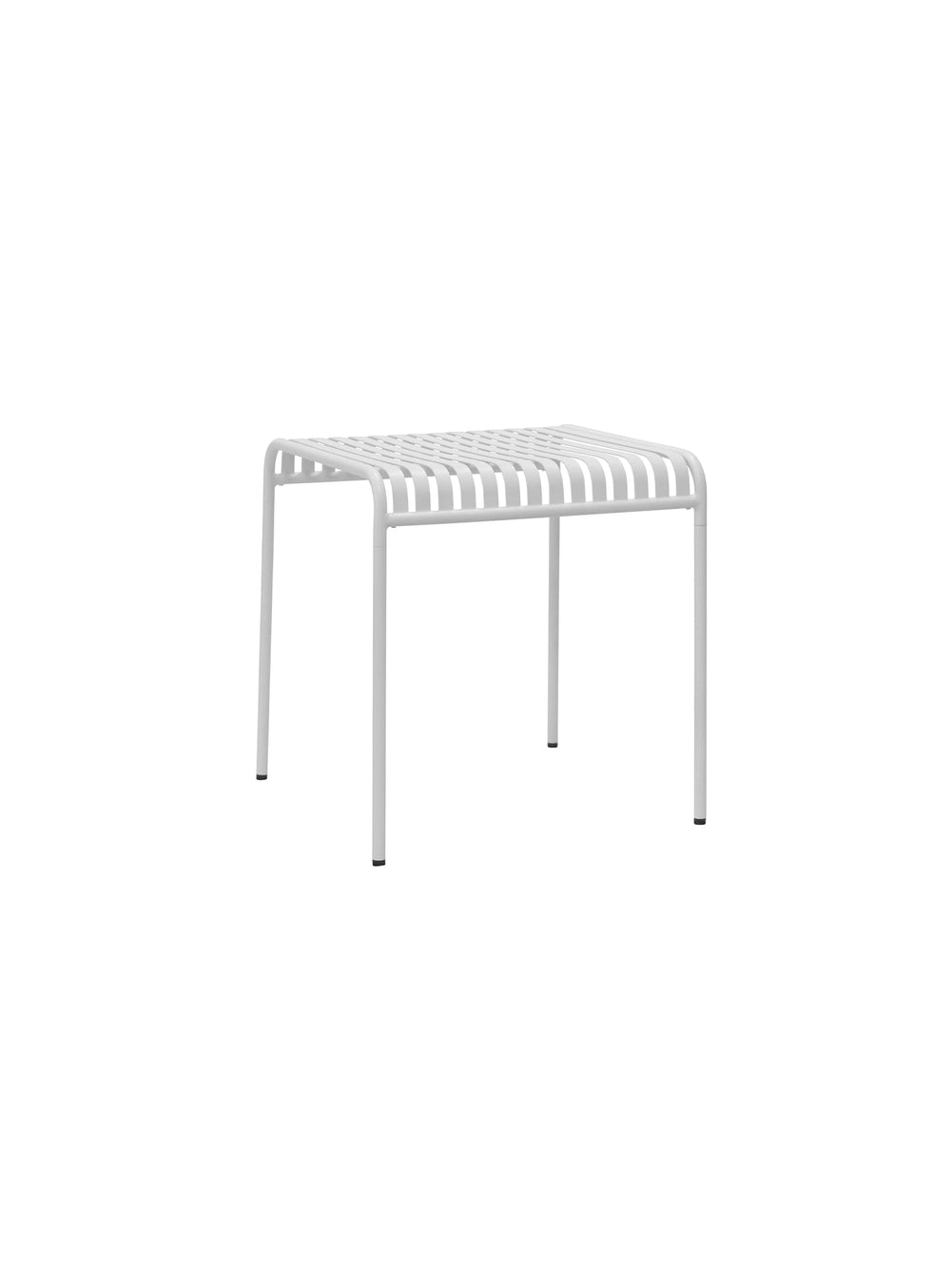 Table à dîner d’extérieur Enid en acier thermolaqué design moderne. blanc