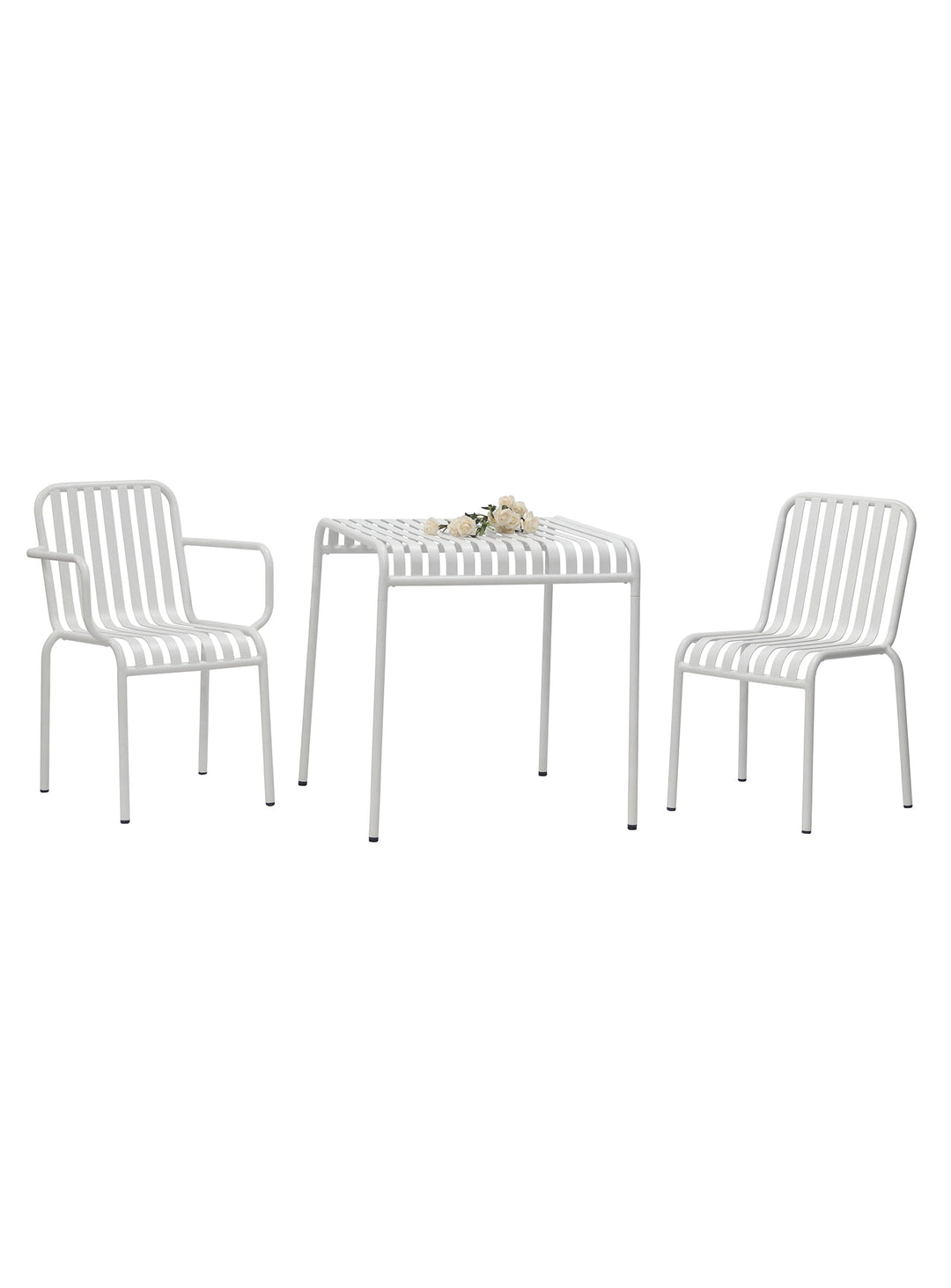 Table à dîner d’extérieur Enid table patio moderne et élégante. blanc
