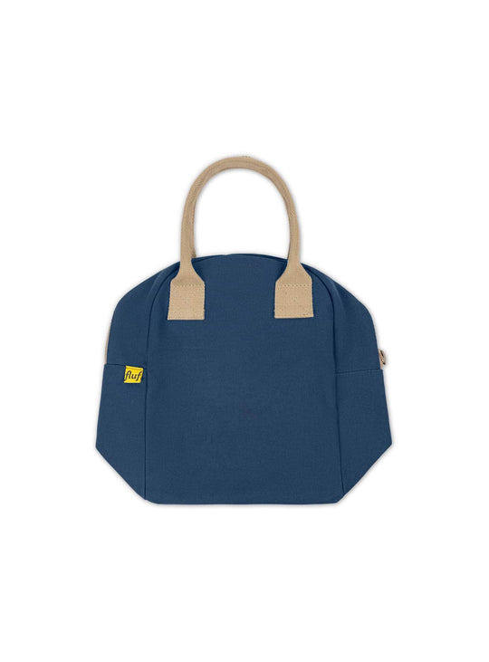 Sac repas Lunch Classic Fluf en coton biologique et matériaux recyclés pour vos déjeuners. bleu marine