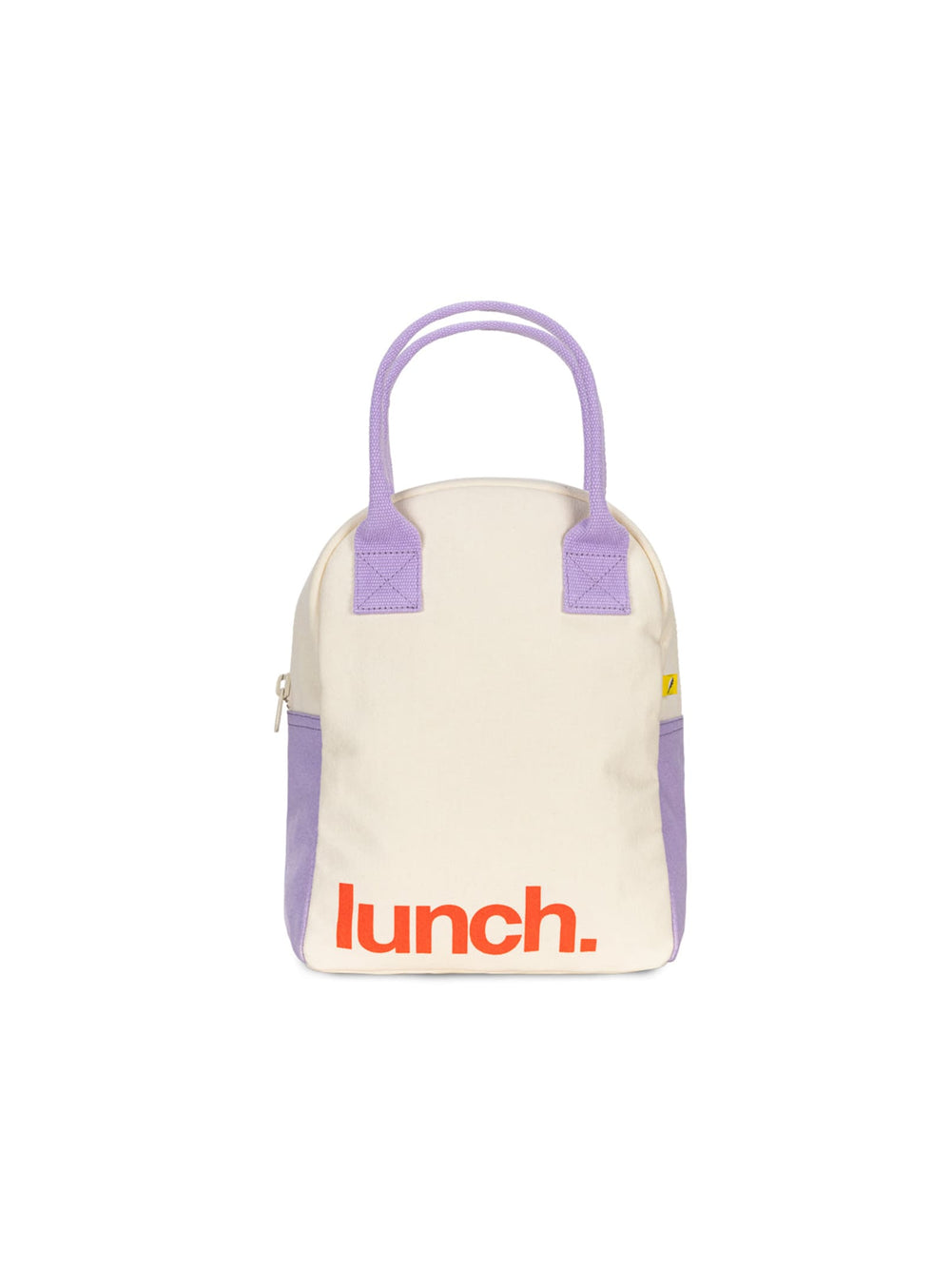 Sac Lunch Original Fluf : doublure étanche, lavable en machine et non toxique. Beige et lavande.