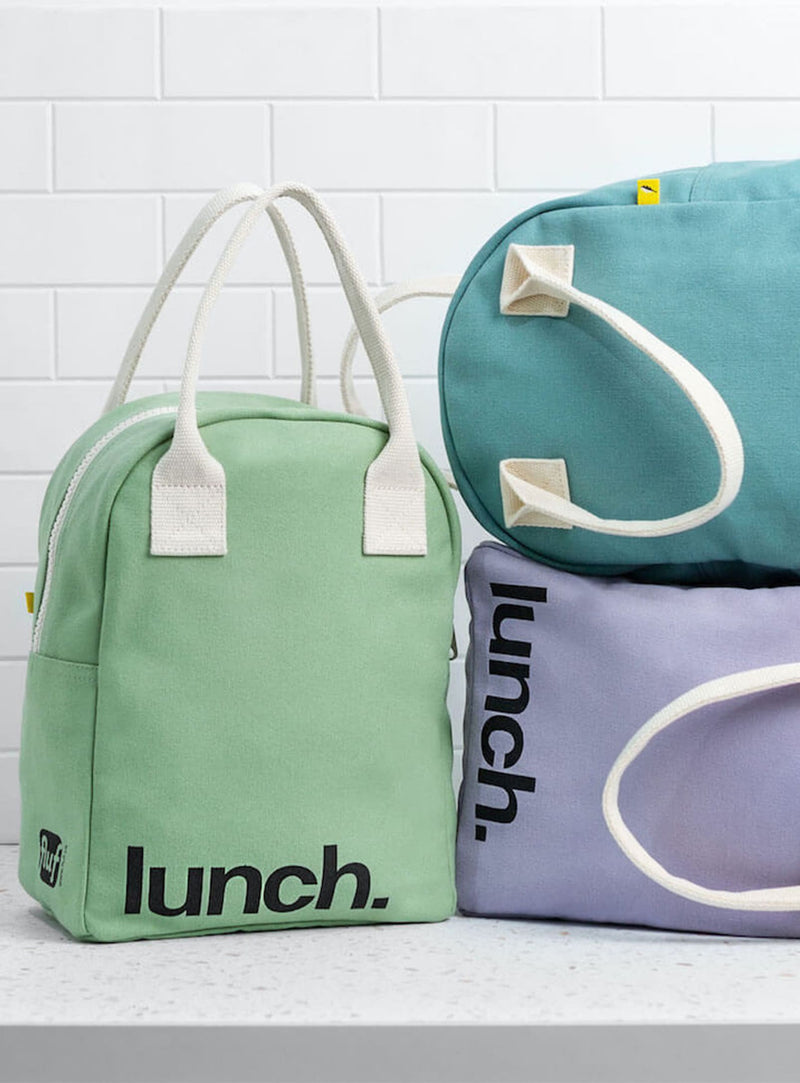 Fluf Lunch Original : votre lunch bag éthique, malin et lavable. Vert mousse.