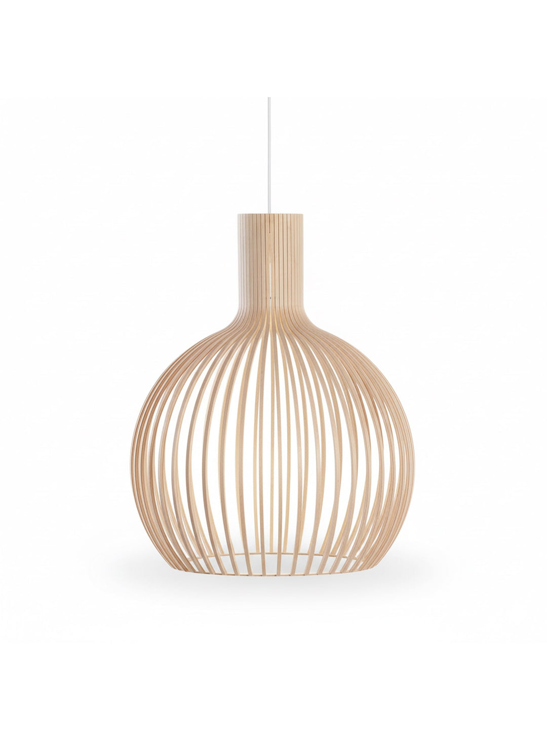 Abat-jour Flute C : design scandinave et lumière douce en lamelles de bois. naturel