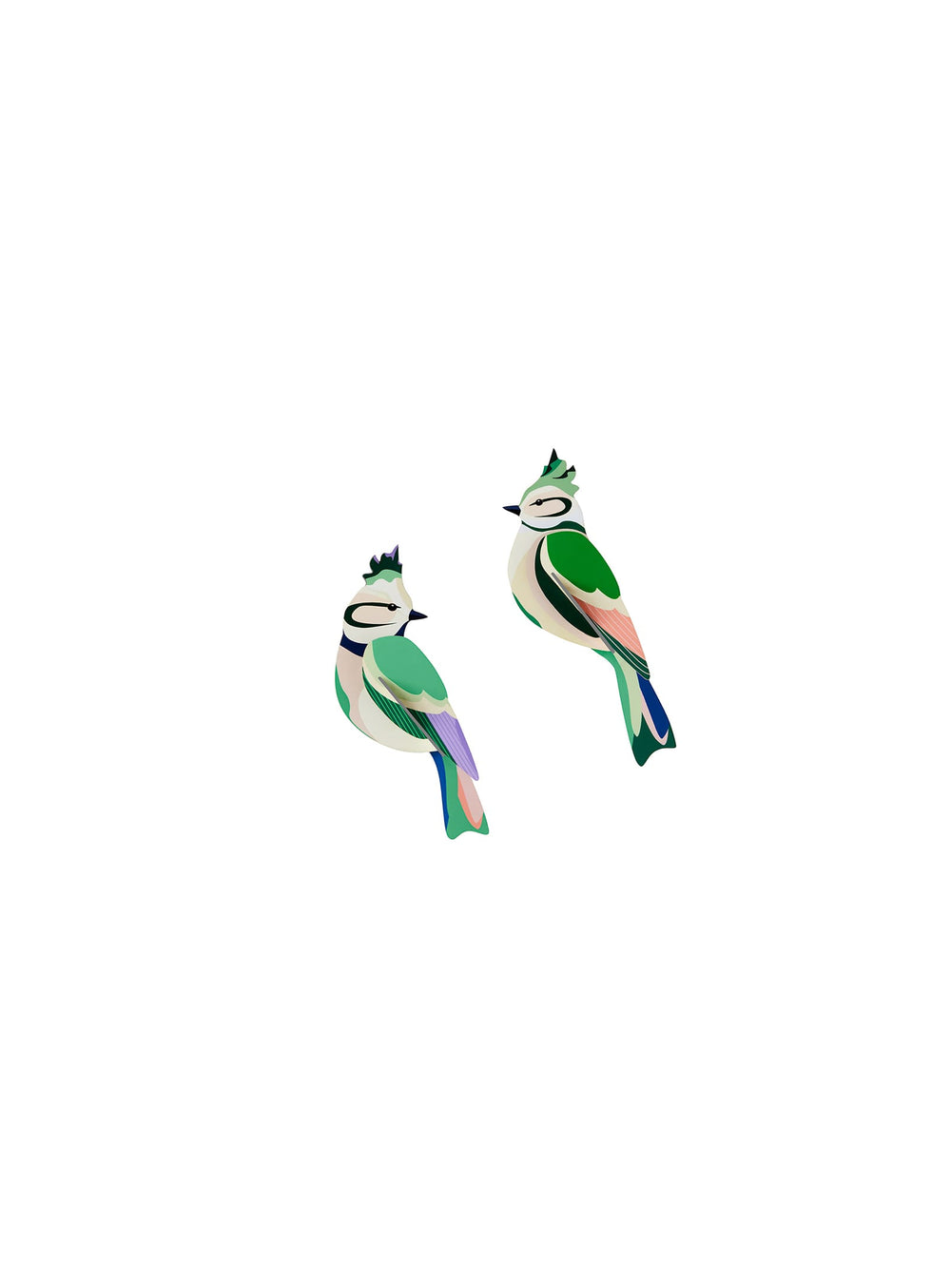 Studio Roof : oiseaux colorés en carton durable pour une touche naturelle.