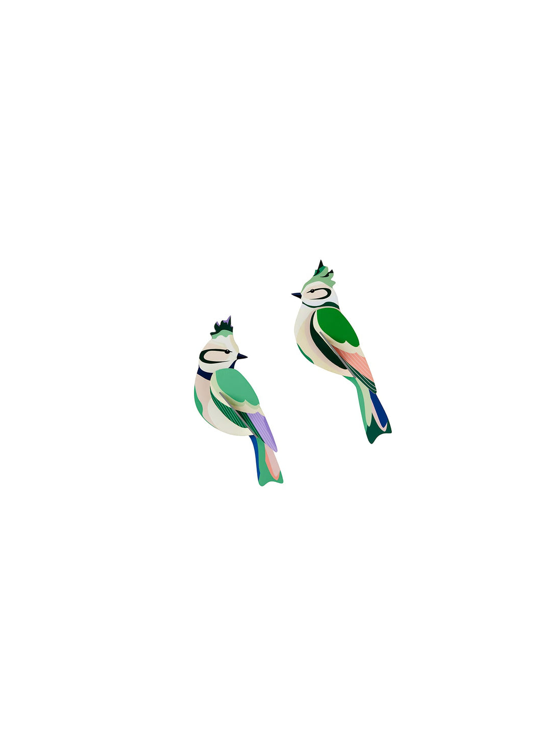 Studio Roof : oiseaux colorés en carton durable pour une touche naturelle.