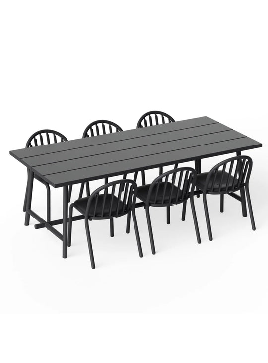 Ensemble salle à manger d’extérieur Fred’s 6 places de Fatboy résistant UV et pluie. anthracite