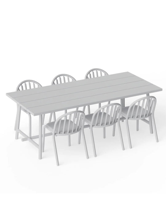 Ensemble salle à manger d’extérieur Fred’s 6 places de Fatboy design moderne patio. gris clair