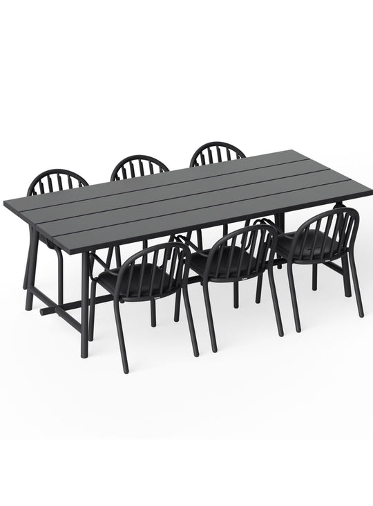 Ensemble salle à manger d’extérieur Fred’s 6 places de Fatboy idéal BBQ et terrasse. anthracite