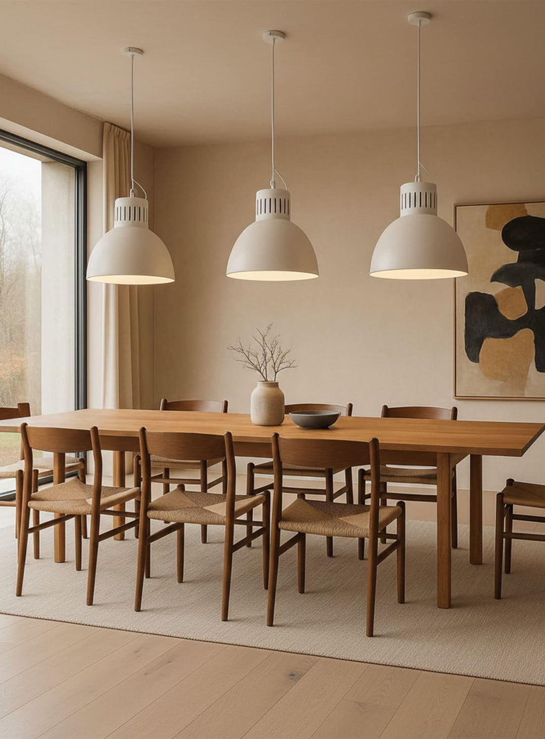 Lampe suspendue Giant, design imposant et élégance intemporelle. blanc