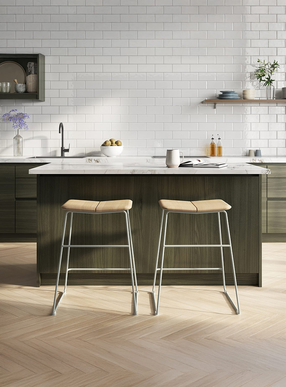 Tabouret de bar Gus* Modern Aero, design léger et finitions élégantes. sage