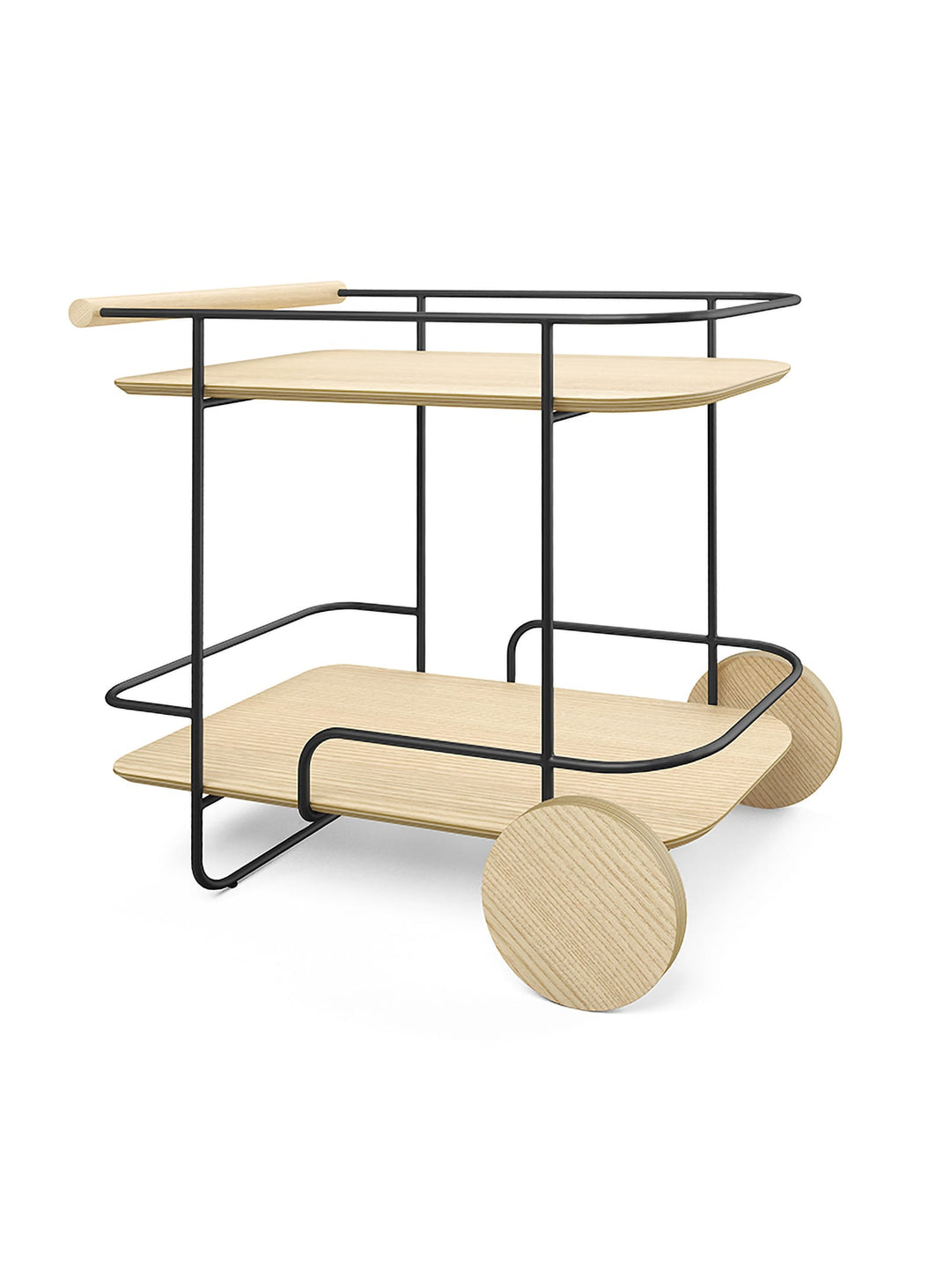 Chariot de bar Arcade Gus* Modern, courbes géométriques et style unique. noir