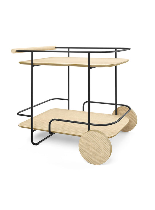 Chariot de bar Arcade Gus* Modern, courbes géométriques et style unique. noir