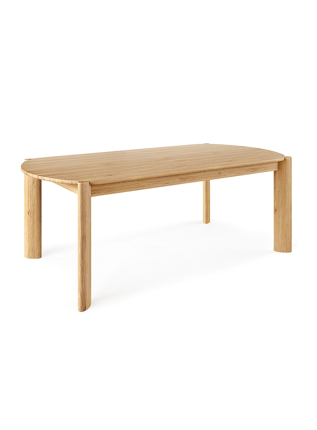 Table Bancroft Gus* Modern, plateau ovale et pieds incurvés pour repas conviviaux. chene blanc