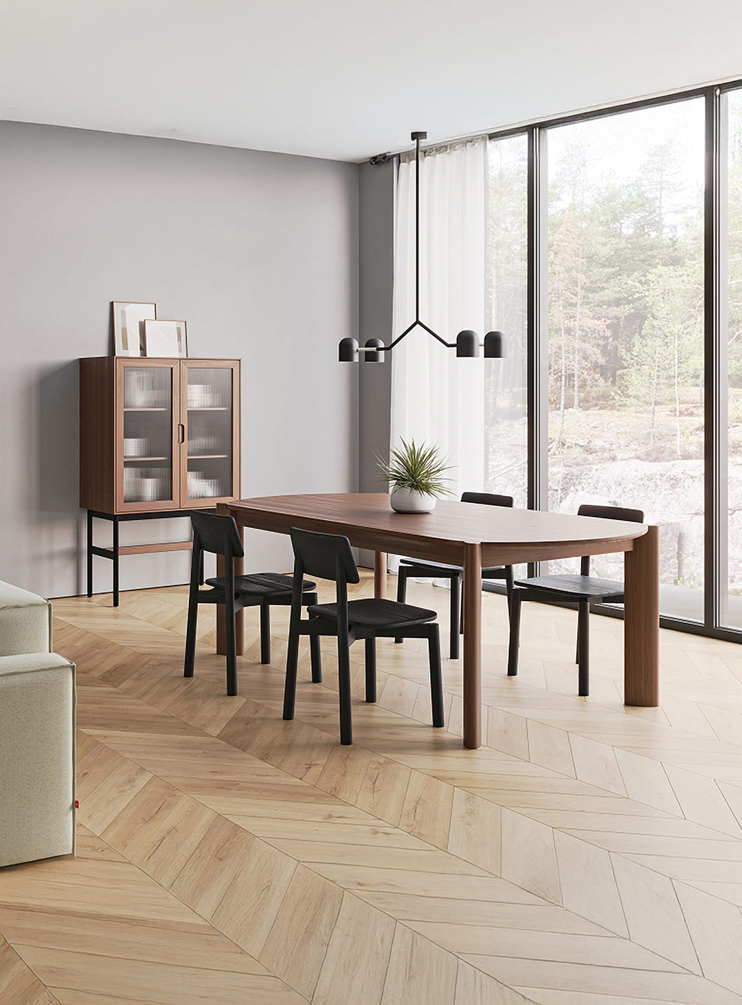 Table à dîner Bancroft Gus* Modern, plateau en chêne ou noyer pour repas mémorables. noyer