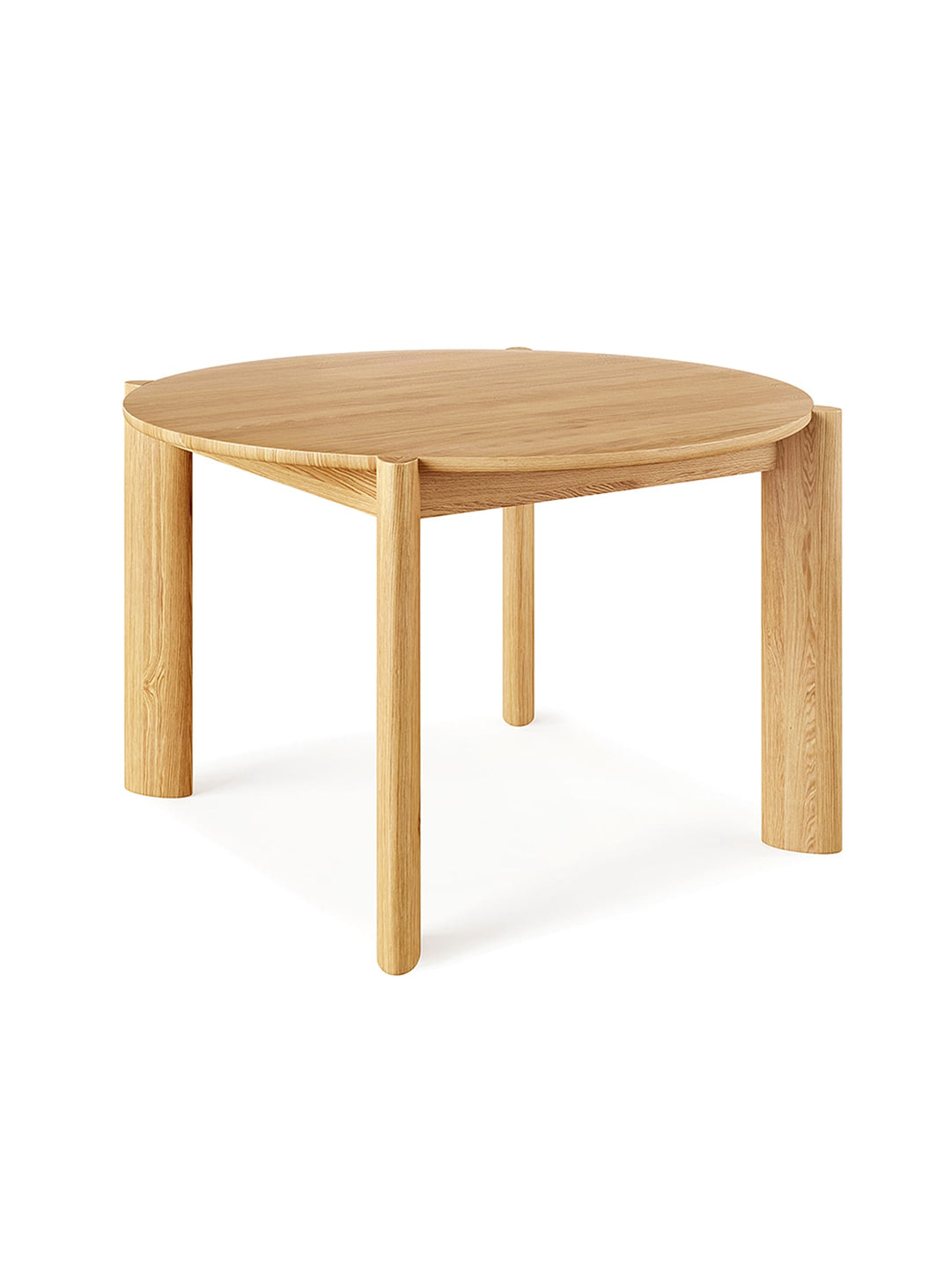 Table Bancroft Gus* Modern, pieds incurvés et plateau rond pour repas conviviaux. chene blanc