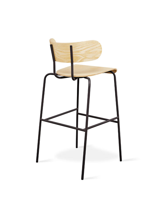 Le tabouret de bar Bantam de Gus* Modern : une pièce sculpturale et confortable. Frene.